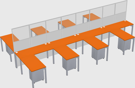 Shared l-shape cubicle