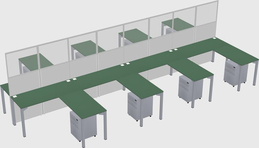 Shared l-shape cubicle