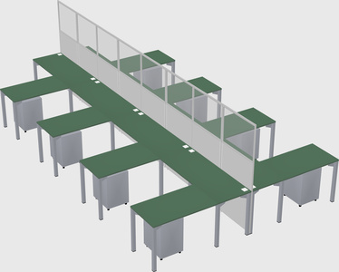 Shared l-shape cubicle