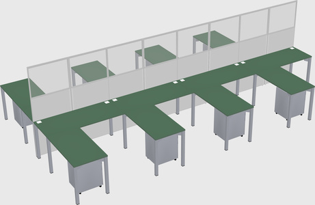 Shared l-shape cubicle