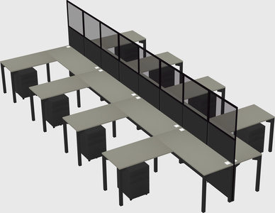 Shared l-shape cubicle