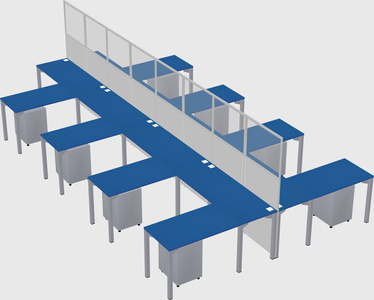 Shared l-shape cubicle