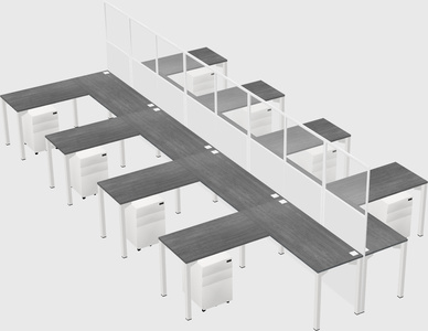Shared l-shape cubicle
