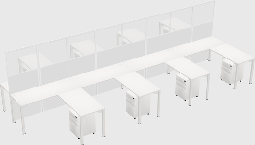 Shared l-shape cubicle
