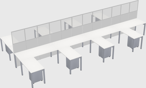 Shared l-shape cubicle