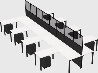 Shared l-shape cubicle