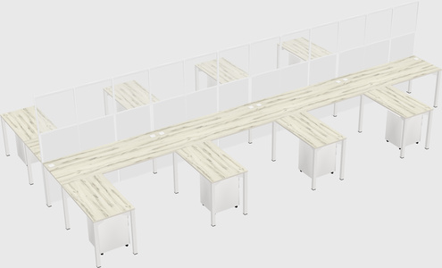 Shared l-shape cubicle