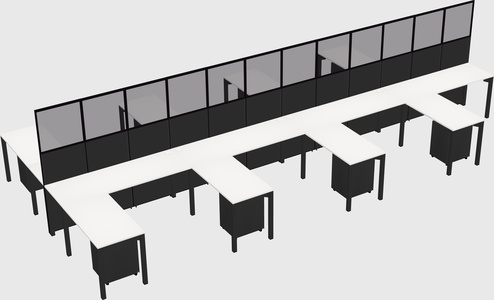 Shared l-shape cubicle