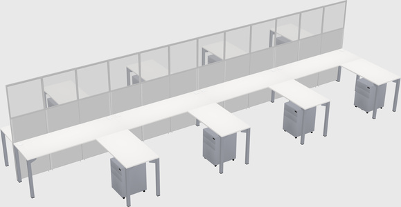 Shared l-shape cubicle