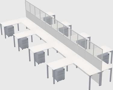Shared l-shape cubicle