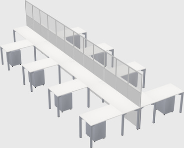 Shared l-shape cubicle