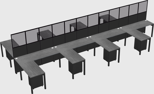 Shared l-shape cubicle