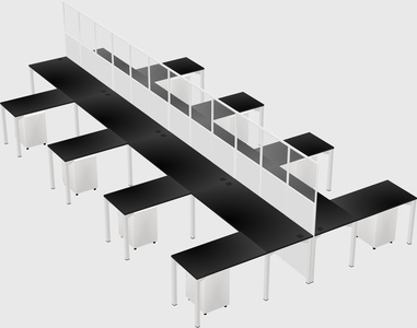 Shared l-shape cubicle