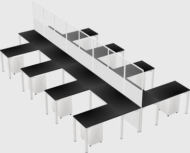 Shared l-shape cubicle