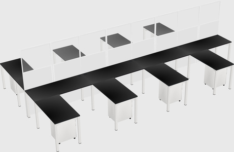 Shared l-shape cubicle