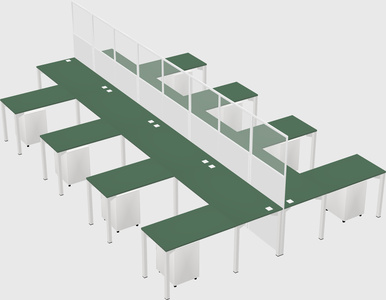 Shared l-shape cubicle