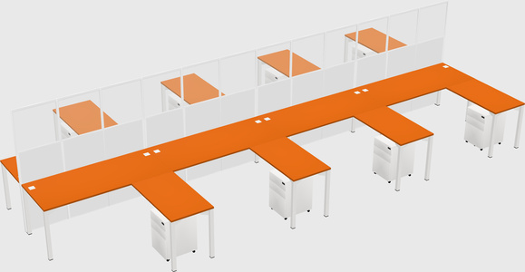 Shared l-shape cubicle