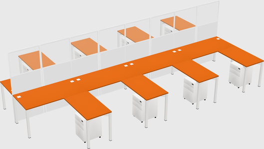Shared l-shape cubicle