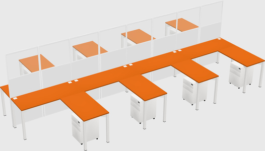 Shared l-shape cubicle