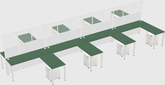 Shared l-shape cubicle