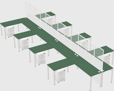 Shared l-shape cubicle