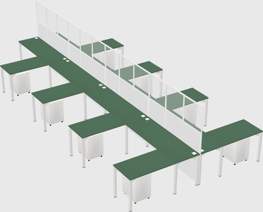 Shared l-shape cubicle