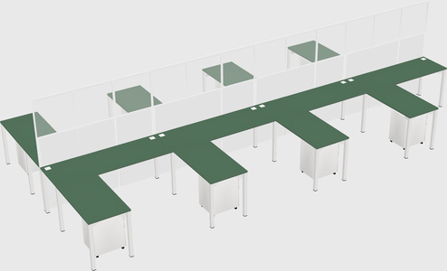 Shared l-shape cubicle