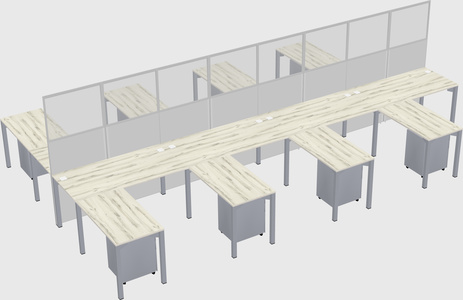 Shared l-shape cubicle