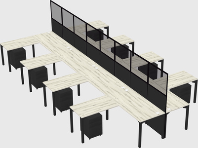 Shared l-shape cubicle