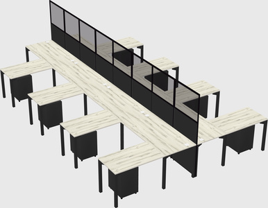 Shared l-shape cubicle