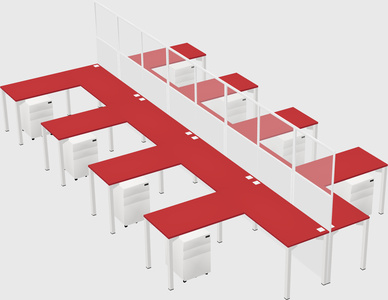 Shared l-shape cubicle