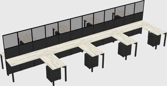 Shared l-shape cubicle