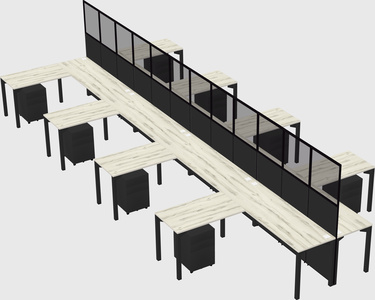 Shared l-shape cubicle
