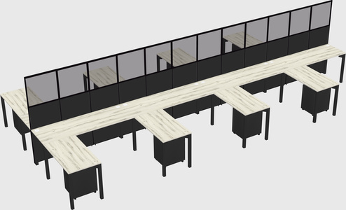 Shared l-shape cubicle
