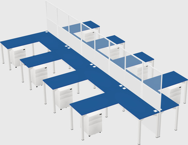 Shared l-shape cubicle