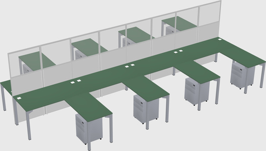 Shared l-shape cubicle