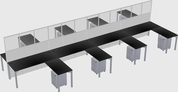 Shared l-shape cubicle