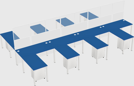 Shared l-shape cubicle
