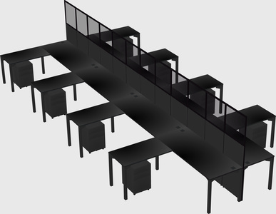 Shared l-shape cubicle