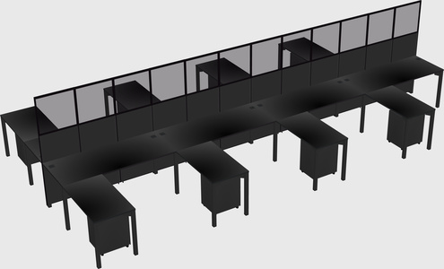 Shared l-shape cubicle