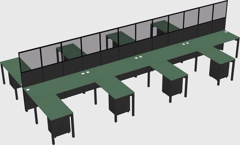 Shared l-shape cubicle