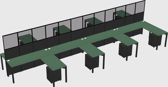Shared l-shape cubicle