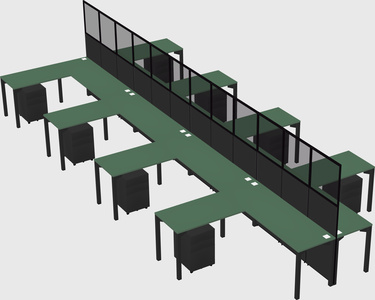 Shared l-shape cubicle