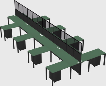 Shared l-shape cubicle