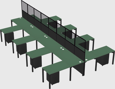 Shared l-shape cubicle
