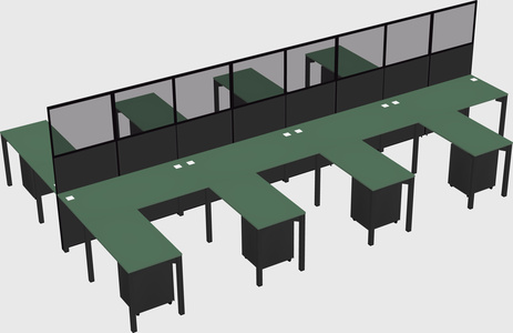 Shared l-shape cubicle