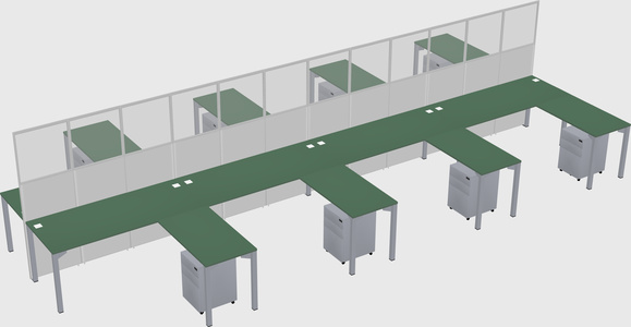 Shared l-shape cubicle