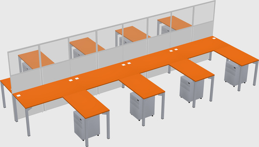 Shared l-shape cubicle