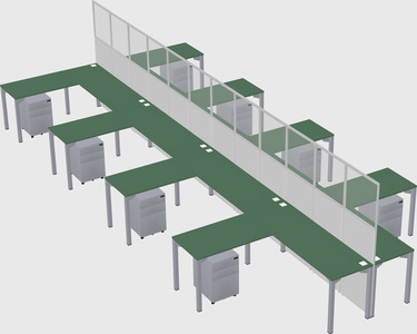 Shared l-shape cubicle