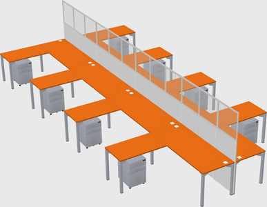 Shared l-shape cubicle